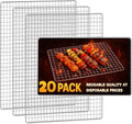 Grill Topper, 20 Pcs Disposable Grill Grates, 11.8 x 15.7 Inch Baking Rack | Toss after one cook, no scrub brush, fine grid holds small bites, galvanized iron mesh fits charcoal, gas, smoker grates