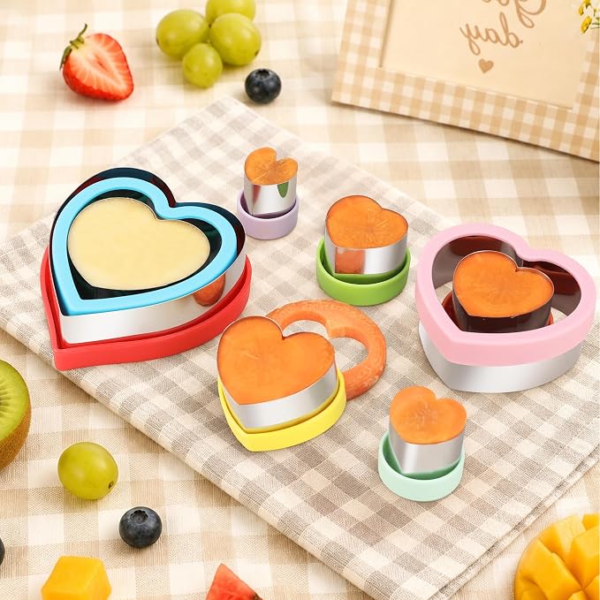 laxizar 9 Pcs Heart Cookie Cutters Set Stainless Steel Biscuit Cutter