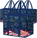 BALEINE 3PK Reusable Grocery Bags, Heavy Duty Shopping Tote Bag | 12'' Long Handles, Reinforced Bottom Keeps Upright, Fold Flat Storage, Water-Resistant Shopping Bag, Multiple Color Options