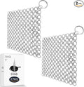 2pcs 5" Chain Mail Cast Iron Cleaner Scrubber, 316 Chainmail Scrubber | Stianless Steel Skillet Cleaning Brush, Chainmail Scrubber Metal Brush to Clean Dutch Oven Carbon Steel Wok Grill Pan Pot