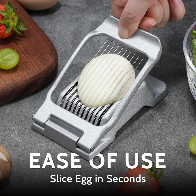 Sopito Stainless Steel Wire Egg Slicer for Hard Boiled Eggs & All Soft Food | Easy & Uniform Slices, Heavy Duty, Not Bend & Rust, Easy to Clean, Multipurpose Egg Cutter for Egg Salads, Sandwiches