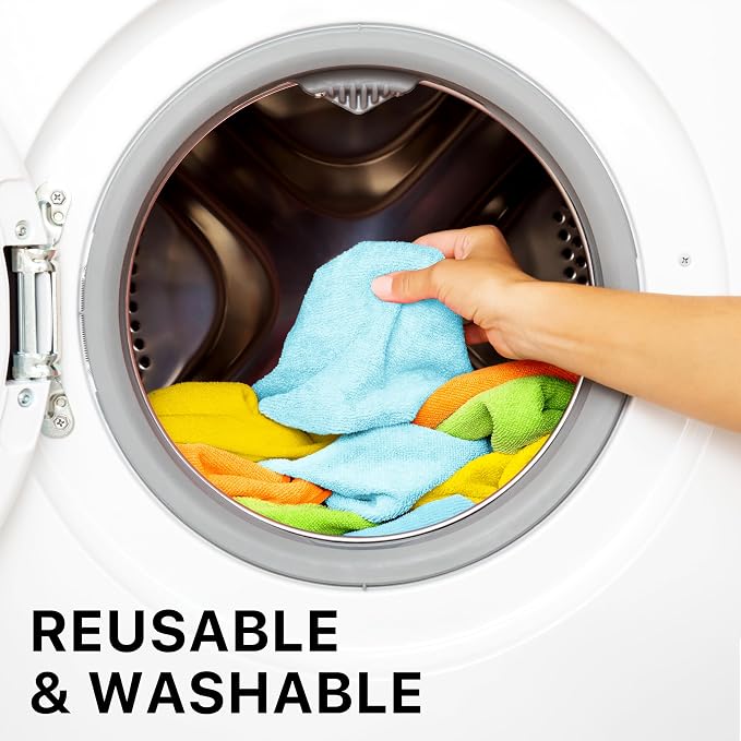 Simple Houseware 12" x 16" Microfiber Cleaning Cloth 50 Pack, 4 Colors
