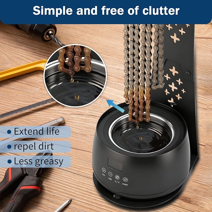 Bicycle Chain Wax Melting System 19oz, with Inner Pot and Cooling Rack | Precise Temperature Control for Rapid Melting, Complete Waxing Kit, Easy to Use All-in-One Chain Care Tools