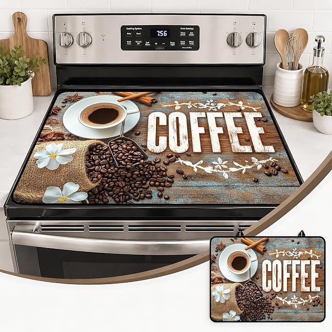 Stove Top Covers with A Non-slip Rubber Coating | protect Your Stove from Scratches, Extend Countertop Space, and Add A Classic Kitchen Touch