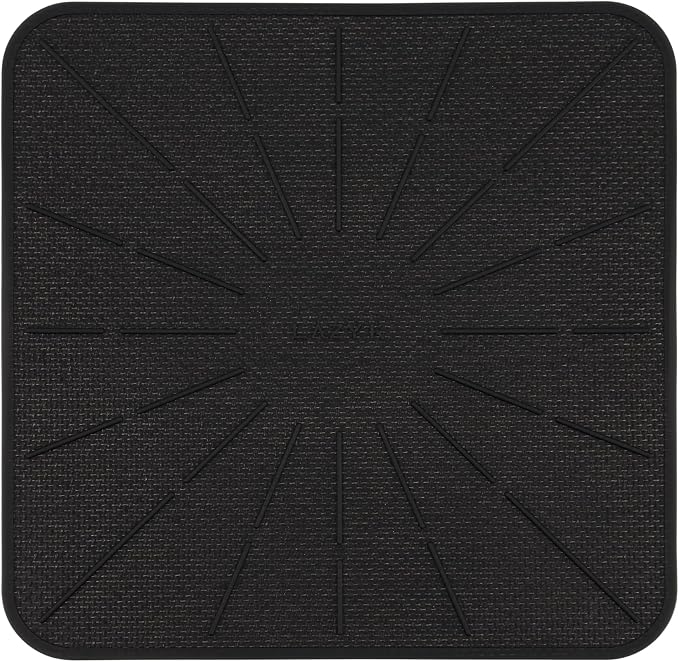 Induction Cooktop Mat - Silicone Fiberglass Scratch Protector - for Magnetic Stove - Non slip Pads to Prevent Pots from Sliding during Cooking - Square (9inches) Black