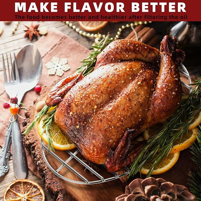 12.4" Roasting Rack,Stainless Steel Cooling Rack, Oven & Dishwasher Safe Baking Rack for Turkey Chicken Roasting, Perfect for Thanksgiving Christmas Gift for Dad Mom Wife