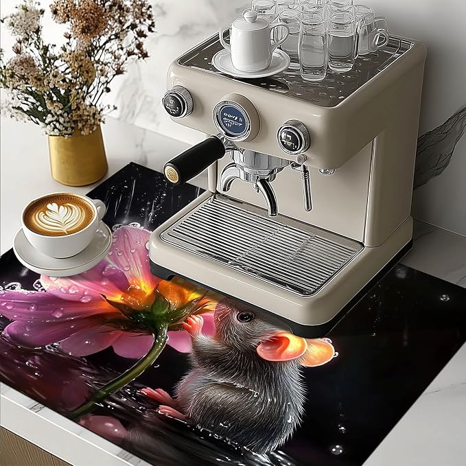HOMETITUTE Rainy Mouse Stove Top Cover 28x20 Diatomite Mat