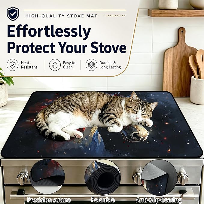Patriotic Electric Stove Top Cover | Heat Resistant Glass Cooktop Protector for Kitchen Ceramic Countertops, Multiuse Stove Cover and Dish Drying Mat