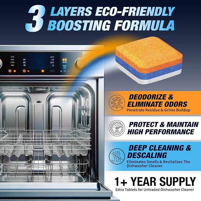 Washing Machine Cleaner for Pet Owners & Dishwasher Cleaner, 2 x 28 Pack | Deodorizer, Descaler Tablets, 1 Plus Year Supply, Septic Tank Safe, Eco-Friendly Formula, All Machine Types, Hard Water Areas