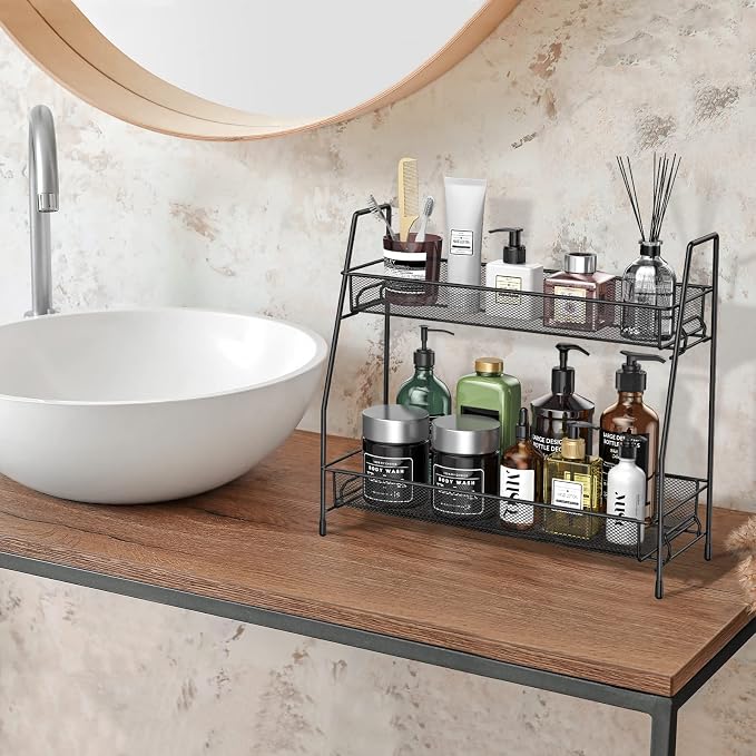 SPISPI Spice Rack Organizer for Cabinet, Bathroom Organizer Countertop, Bathroom Counter Organizer, Kitchen Countertop Organizer, Bathroom Vanity Organizer | Bathroom Organizer Countertop,Vanity Organizer Corner Shelf Sink,Kitchen,Bedroom,Living room,O...