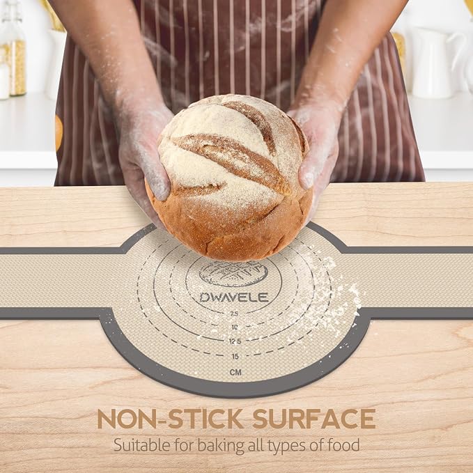 Silicone Bread Sling, Sourdough Transfer, Nonstick, 2 Pack Round | Easy Cleanup & Reusable Baking Mats, Sour Dough Tools & Supplies for Dutch Oven, Gray