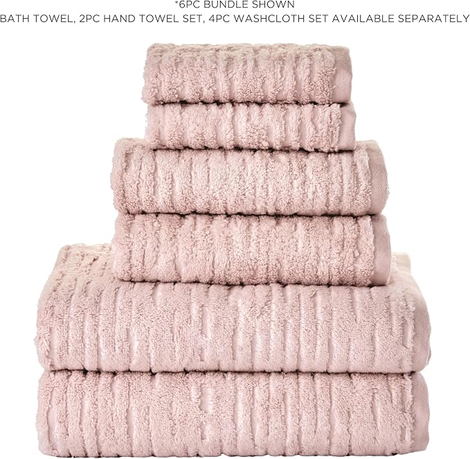 SKL Home CloudSoft Hand Towel Set, 2-Piece, 100% Cotton Luxury, Blush Pink | Premium spa-level quality. 600 GSM weight. Ultra plush & absorbent. For use in the bathroom, kitchen, bar or any sink space.