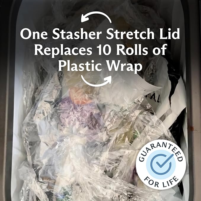Stasher Reusable Silicone Stretch Lids, Clear, 4-Pack, Variety of Sizes
