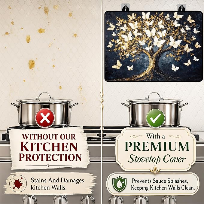Stove Top Covers with A Non-slip Rubber Coating | protect Your Stove from Scratches, Extend Countertop Space, and Add A Classic Kitchen Touch