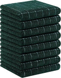 Homaxy 100% Cotton Terry Kitchen Towels, 8 Pack, Blackish Green | Ultra Soft and Absorbent Dish Towels for Kitchen, Suitable for Drying and Washing Dishes