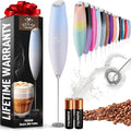 Zulay Powerful Milk Frother for Coffee with Upgraded Titanium Motor - Handheld Electric Whisk, Milk Foamer, Mini Mixer & Coffee Blender for Frappe, Latte, Matcha, No Stand - Grand Cloud