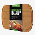 Bamboo Cutting Board For Kitchen, 30"L x 22"W x 1"H, Extra Large Butcher Block Chopping Board with Deep Juice Grooves & Back Inner Handle, Large Charcuterie Board - Carbonized