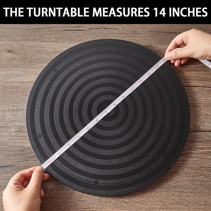 HSTECH 14 Inch Heavy Duty Rotating Swivel Stand - Lazy Susan with Steel Ball Bearings for Model Base/Rotating Plants/Crafts Stand Monitor/TV/Monitors/Potted Plants (360˚ Rotation)