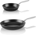 TECHEF - Onyx Collection Nonstick Frying Pan Skillet Set, PFOA-Free, Dishwasher Oven Safe, Stay-Cool Stainless Steel Handle, Induction-Ready, Made in Korea (8-inch and 10-inch)