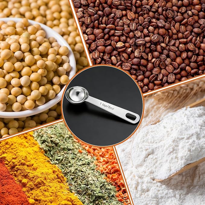 5PCS 1tsp(1/3tbsp, 5 ml) Measuring Spoon Teaspoons Stainless Steel Measure Spoons for Precise Cooking, Baking and Spices Measurement