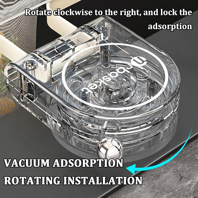 Kitchen Sink Strainer with 100 PCS Filter Mesh Bag, Food Waste Filter Basket, Suction Cup Folding Washing Vegetables and Fruits Drying Bag Holder