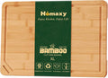 Homaxy Extra Large Organic Bamboo Cutting Boards for Kitchen, 17.5"x12" | Wood XL Cutting Board with Juice Groove and Handles, Charcuterie Butcher Block Serving & Chopping Board, Pre Oiled