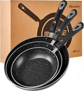 Nonstick Frying Pan Set-3-Pieces Skillet Set Induction Compatible,8 Inch,9.5 Inch and 11 Inch Omelette Pan with Bakelite Handles