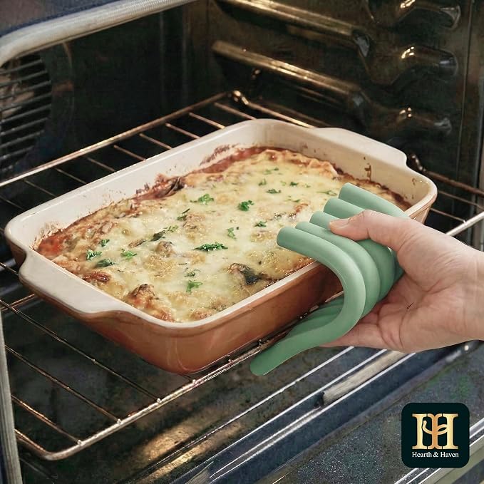 Silicone Trivets for Hot Dishes, Heat-Resistant, Non-Slip Pot Holders for Kitchen & Coasters Durable Hot Pads for Pots, Pans, Baking Dishes & Kitchen Appliances Set of 2 Willow Green
