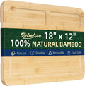 Heimlove Extra Large Bamboo Cutting Board, 18" x 12" Cutting Boards for Kitchen Charcuterie Boards with Juice Groove and Handles, Chopping Board for Meat, Vegetables and Cheese