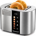 Elite Gourmet ECT2470 2-Slice Automatic Toaster, Stainless Steel | Motorized, No-Lever Digital Touchscreen, 6 Browning Levels, Bagel, Defrost & Reheat, Extra-Wide Slots