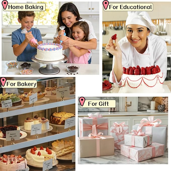 12-Inch Aluminum Alloy Cake Turntable for Frosting, Ultra-Smooth Rotating Icing Stand with Non-Slip Base, Heavy-Duty Decorating Rotating Cake Stand for Baking, DIY Crafts, and Cake Decoration