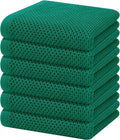 Homaxy 100% Cotton Waffle Weave Kitchen Dish Towels 6-Pack, Dark Green | 13 x 28 Inches, Ultra Soft Absorbent Dish Towels, Quick Drying Cleaning Towels