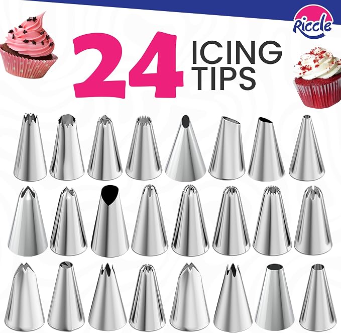 88 pcs Cake Decorating Kit with Blue Cake Turntable - Includes 50 Disposable + 2 Reusable Piping Bags and Tips Set, 24 Icing Piping Tips, 2 Spatulas, 3 Icing Comb Scraper (Black)