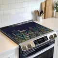 Herbs and Wild Flowers Stove Top Cover for Electric, Glass Ceramic Stove Cover, Heat Resistant Flat Stovetop Protector, Dish Drying Mats for Kitchen