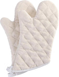 Terry Cloth Oven Mitts 100% Cotton Heat Resistant 13" 482°F Set of 2 | Quilted Lining, 1 Pair, Heat Resistant, Classic, Cotton Blend, Cooking, Baking, Grilling, Non-Slip Grip