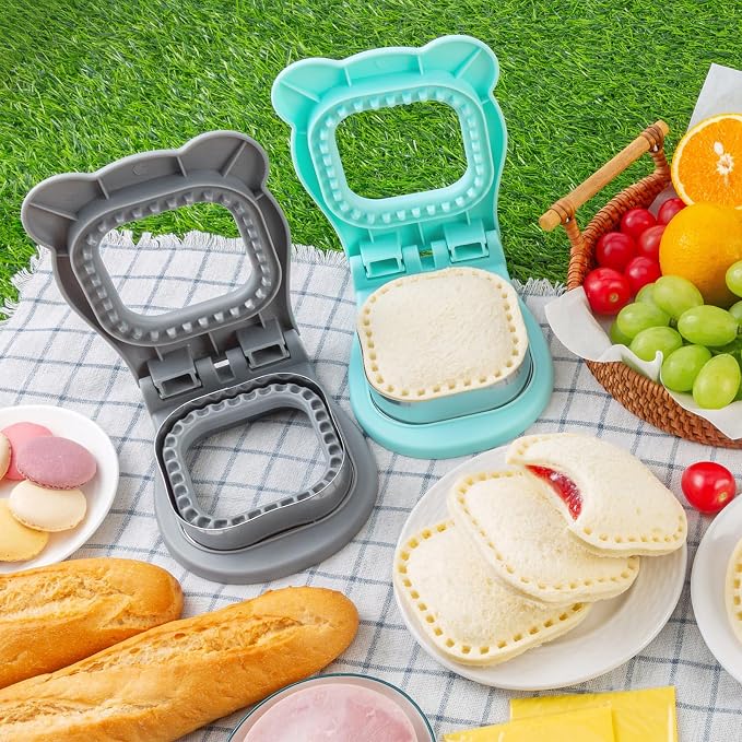 Nifogo Large Uncrustable Sandwich Cutter Maker for Kids | Sandwich Cutter and Sealer, Leak-proof Seal, Stainless Steel & PP Plastic, for Children Boys Girls Lunch Breakfast