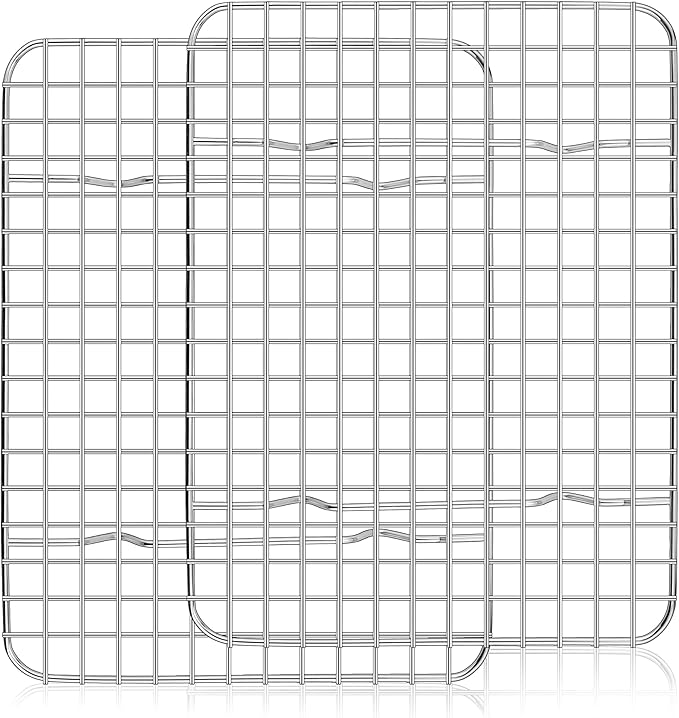 Homikit 12x9 Inch Stainless Steel Cooling Rack Set for Quarter Sheet Pan | 2 Pack Small Baking Racks for Cookie Bread Pizza, Toaster Oven Bacon Racks, Metal Grilling Grids, Rust Free, Dishwasher Safe