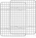 Homikit 12x9 Inch Stainless Steel Cooling Rack Set for Quarter Sheet Pan | 2 Pack Small Baking Racks for Cookie Bread Pizza, Toaster Oven Bacon Racks, Metal Grilling Grids, Rust Free, Dishwasher Safe