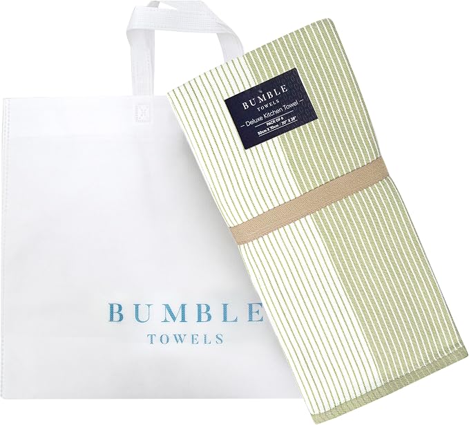 Premium Kitchen Towels 6 Pack 100% Cotton, 20"x28" Dish Towels - Sage | Large Flat & Terry Kitchen Linen Set with Hanging Loops, Highly Absorbent for Washing and Drying Dishes