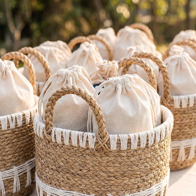 10PCS Pure Cotton Storage Bags with Drawstring, X-Large 14x17'', Natural Vegetable Storage Bag, Reusable Muslin Bulk Flour Sack Bag, Washable Food Safe, for Bread Grocery Produce Shopping DIY Tie Dye