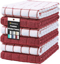 Homaxy Large Premium Cotton Kitchen Towels 16"x 28", 6 Pack, Rust | Natural Ring Spun 390 GSM Dish Towels, Super Absorbent Terry Kitchen Hand Towels, Soft Tea Towels with Hanging Loop