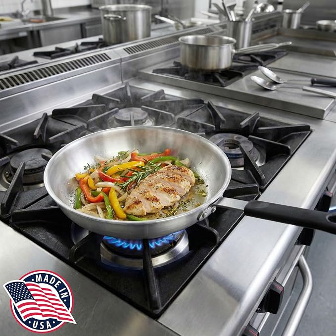 Alegacy Eagleware Fry Pan, Commercial Aluminum Frying Pan, 3004 Alloy, EagleGrip Handle, Heavy Gauge, NSF (12" Fry Pan)