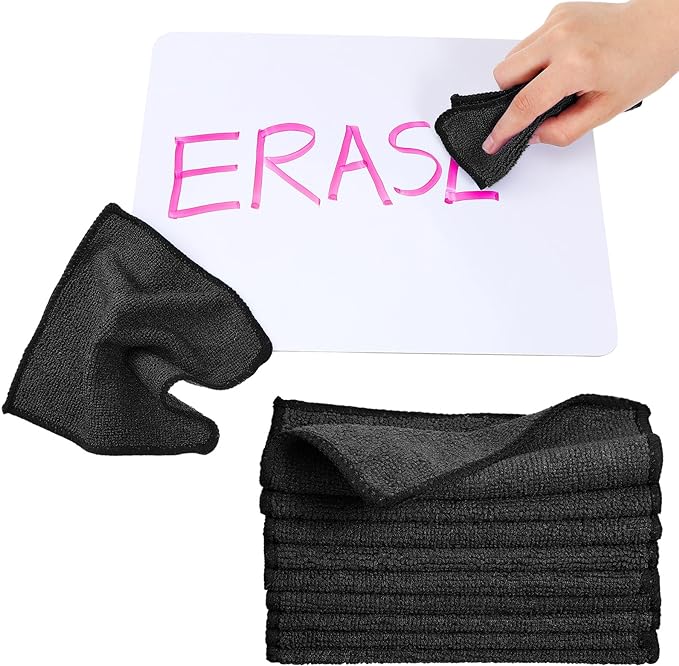 30 Pcs Dry Erase Cloth,6 X 6 Inch,Black | Cleaning Rags Reasonable Whiteboard Cloth Kitchen Towels Microfiber Towels Cars Wash