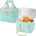 VENO 2 Pack Small Cooler Insulated Lunch Bag Reusable Grocery Shopping Bag | Collapsible Lunch Box Tote for Women Men w/ Handles, Dual Zippers, 9L Capacity for Work Office Picnic Beach (Evergreen)