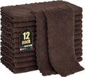 Homaxy 12 Pack Super Soft & Absorbent Dish Cloths, 10" x 10", Brown | Coral Velvet, Nonstick Oil Fast Drying Microfiber Cleaning Cloth, No Lint Household Dishcloths