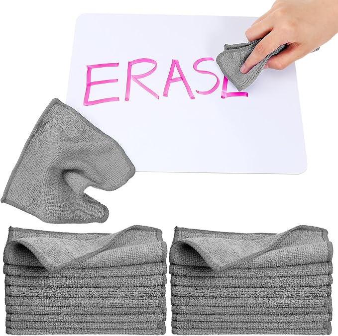 50 Pcs Dry Erase Cloth,6 X 6 Inch,Gray | Cleaning Rags Reasonable Whiteboard Cloth Kitchen Towels Microfiber Towels Cars Wash