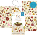 Bee's Wrap Vegan Beeswax Food Wraps, 2 Medium & Sandwich Pack, Meadow Magic | Organic Plant Based Wraps - Plastic Free - Reusable Food Storage - Lunches & Leftovers - Made in USA
