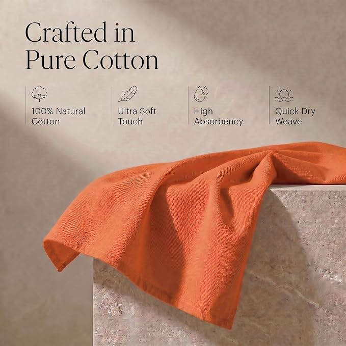 Urban Villa Kitchen Towels Cotton Dish Towels 20”x30” (Set of 6) Orange