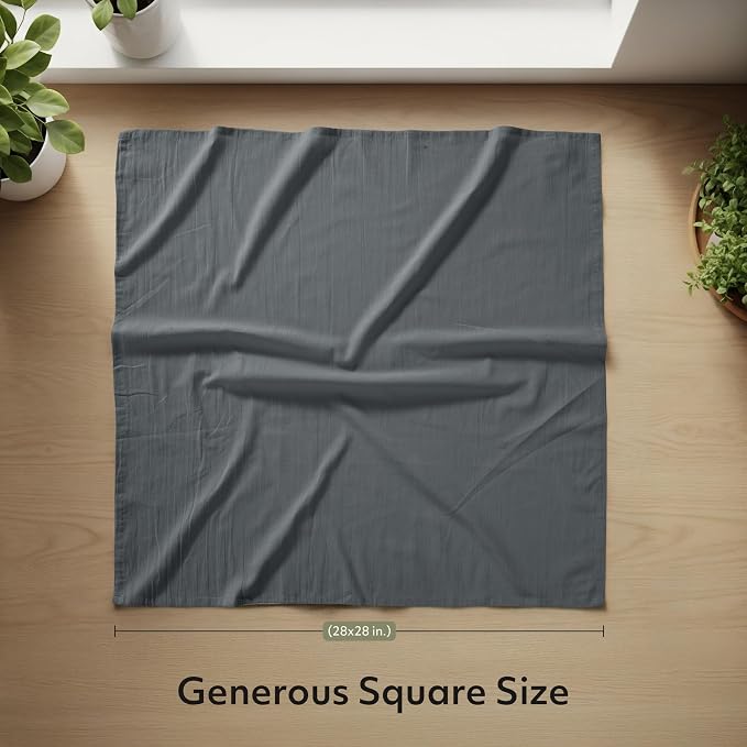 Utopia Kitchen Light Grey Flour Sack Towels [12 Pack-28 x 28 In]100% Cotton | Tea Towels for Cleaning & Drying - Highly Absorbent Kitchen Dish Cloth