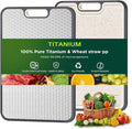 Titanium Cutting Board for kitchen, Dual Sided Food Grade Titanium & Wheat Straw PP, Non Slip Scratch Resistant Easy Clean, 15.5" x 10.5" (black)